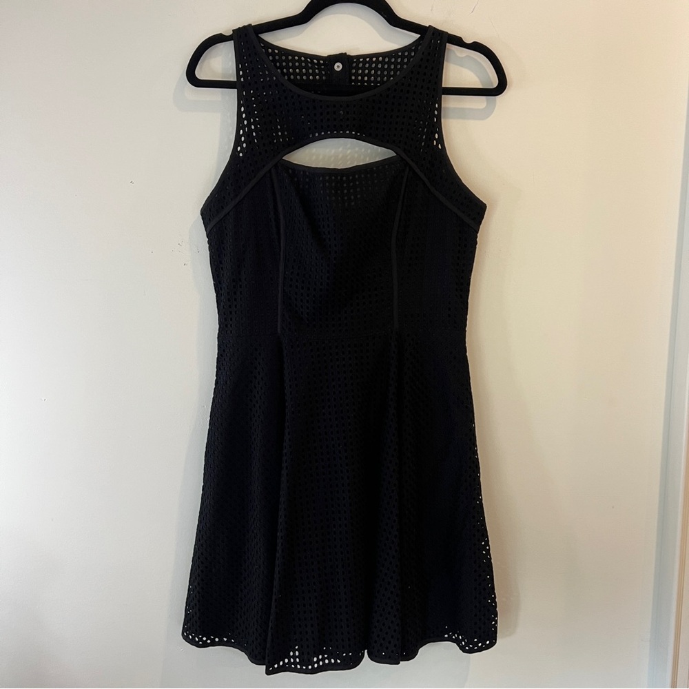 Guess Black Mesh Elegant Black Sleeveless Dress